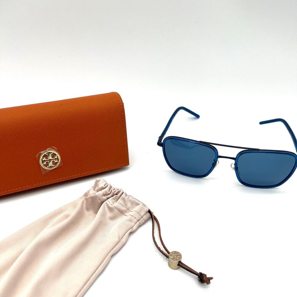 TORY BURCH NWOT Blue Transparent Sunglasses, Case and Dustbag Included - Picture 5 of 14